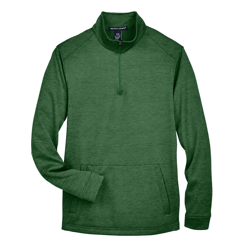 Devon & Jones - Men's Newbury Melange Fleece 1/4 Zip Pullover (DG798 RN)