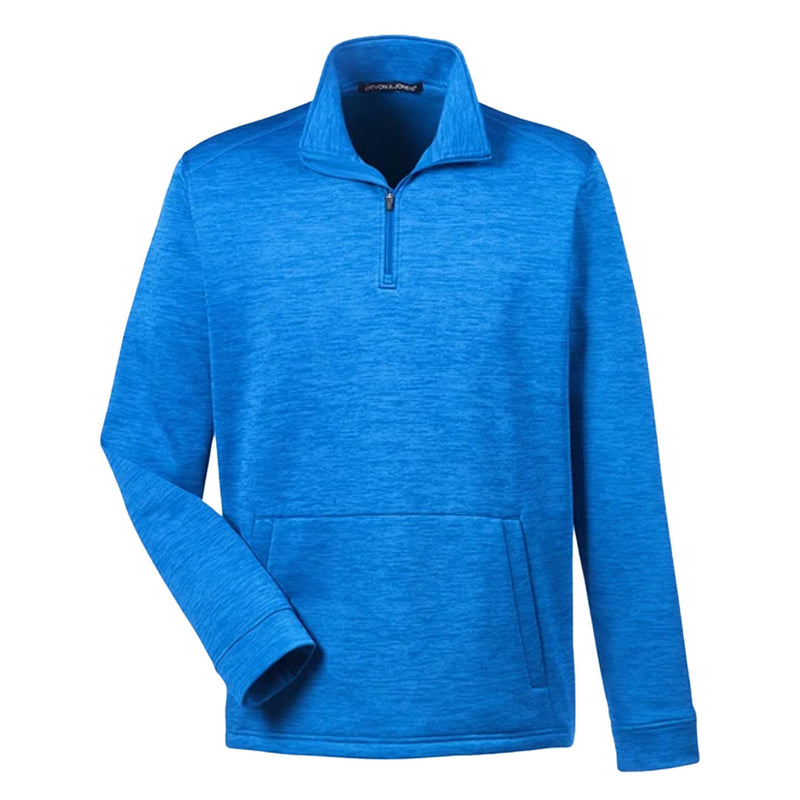 Devon & Jones - Men's Newbury Melange Fleece Quarter Zip Pullover (DG798 NK)