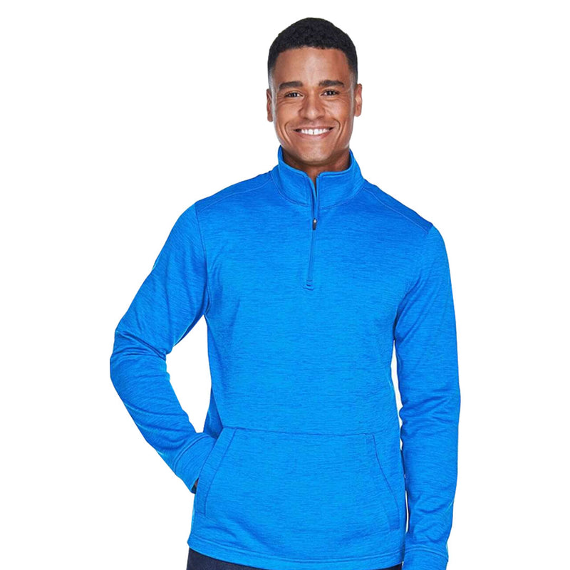 Devon & Jones - Men's Newbury Melange Fleece Quarter Zip Pullover (DG798 NK)