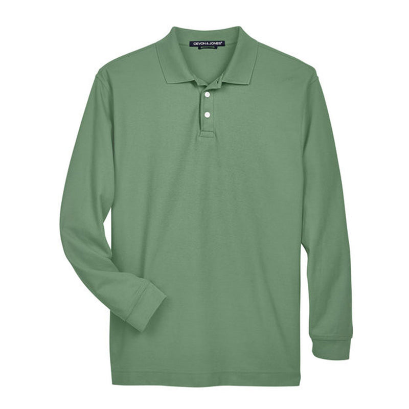 Devon & Jones - Men's Pima Pique Long Sleeve Polo (D110 DILL)
