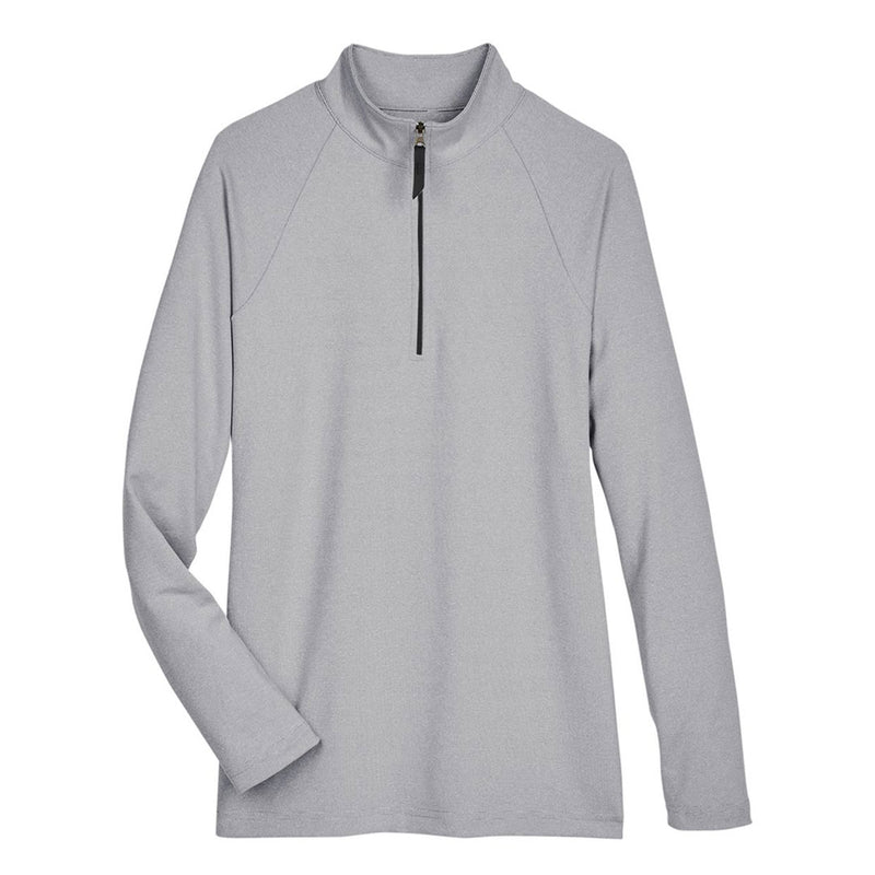 Devon & Jones - Women's Crownlux Performance Micro-Stripe Quarter Zip Pullover (DG480W BLK)