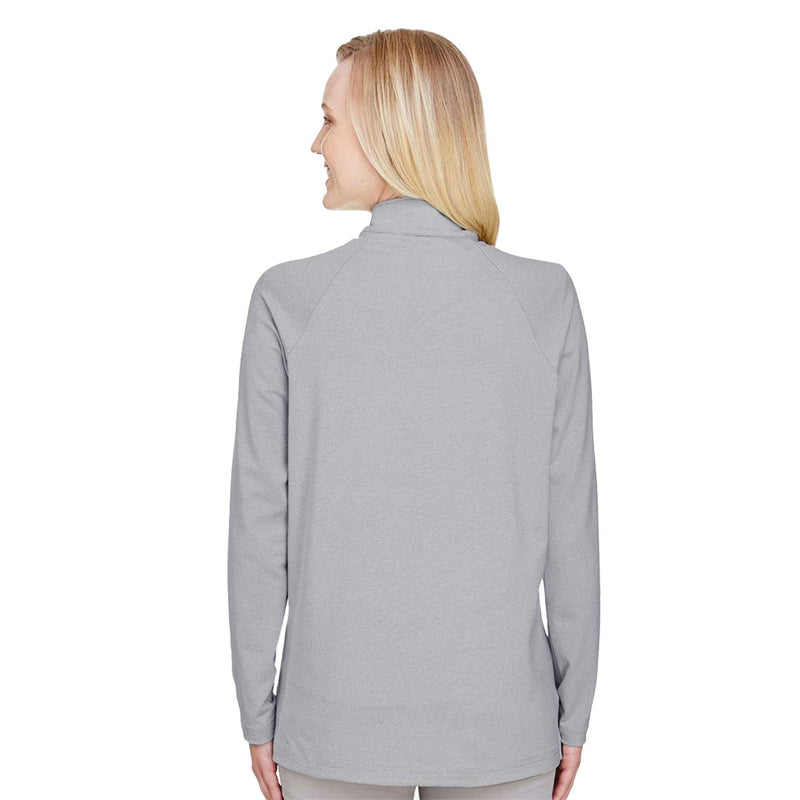 Devon & Jones - Women's Crownlux Performance Micro-Stripe Quarter Zip Pullover (DG480W BLK)