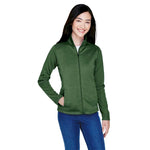 Devon & Jones - Women's Newbury Colorblock Melange Fleece Full Zip Jacket (DG796W NG)