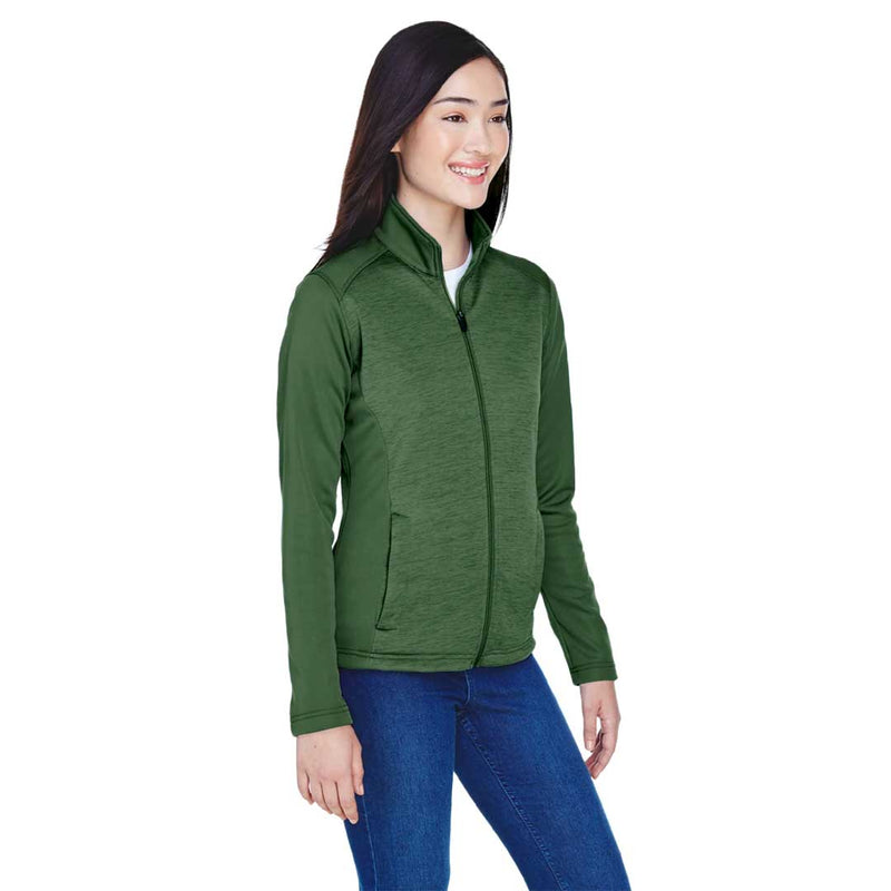 Devon & Jones - Women's Newbury Colorblock Melange Fleece Full Zip Jacket (DG796W NG)