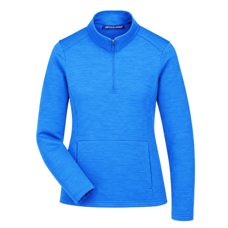 Devon & Jones- Women's Newbury Melange Fleece Quarter Zip Pullover (DG798W NK)