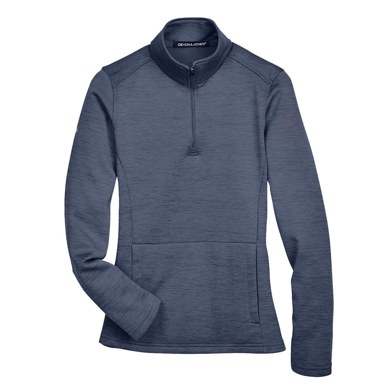 Devon & Jones- Women's Newbury Melange Fleece Quarter Zip Pullover (DG798W PN)