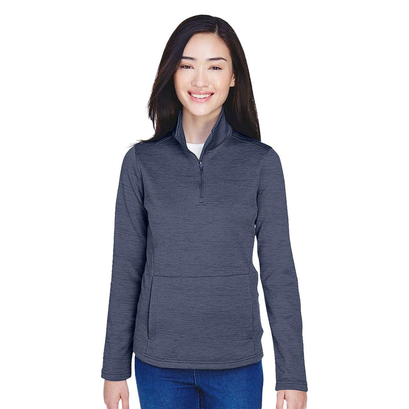 Devon & Jones- Women's Newbury Melange Fleece Quarter Zip Pullover (DG798W PN)