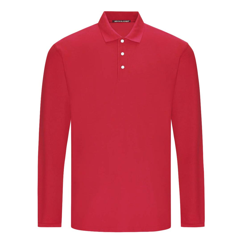 Devon & Jones - Men's DRYTEC20 Performance Long Sleeve Polo (DG170 52)