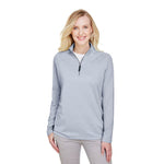 Devon & Jones - Women's CrownLux Performance Micro-Stripe 1/4 Zip Pullover (DG480W NVY)