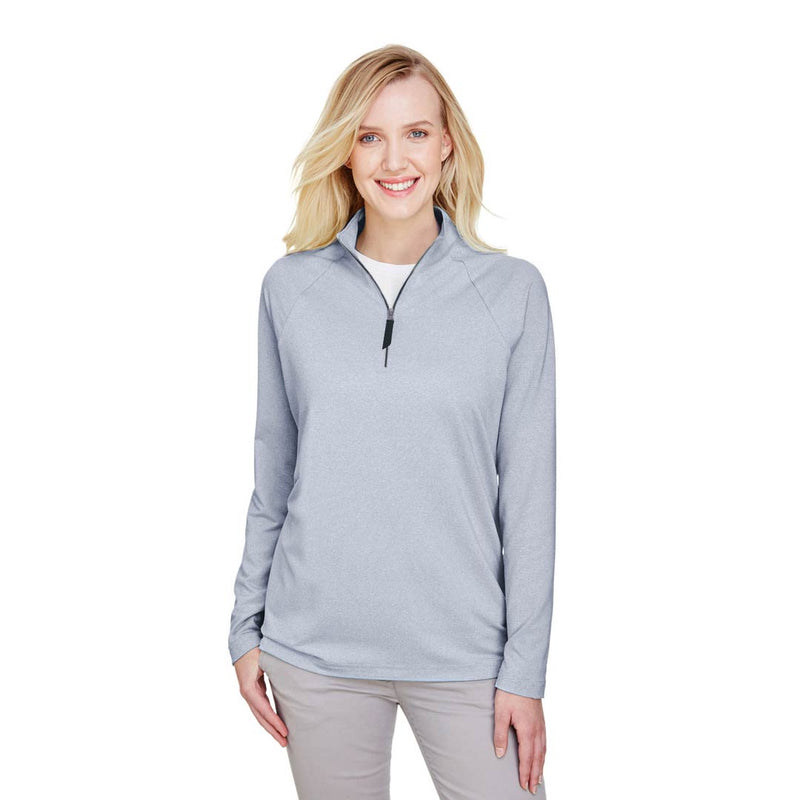 Devon & Jones - Women's CrownLux Performance Micro-Stripe 1/4 Zip Pullover (DG480W NVY)