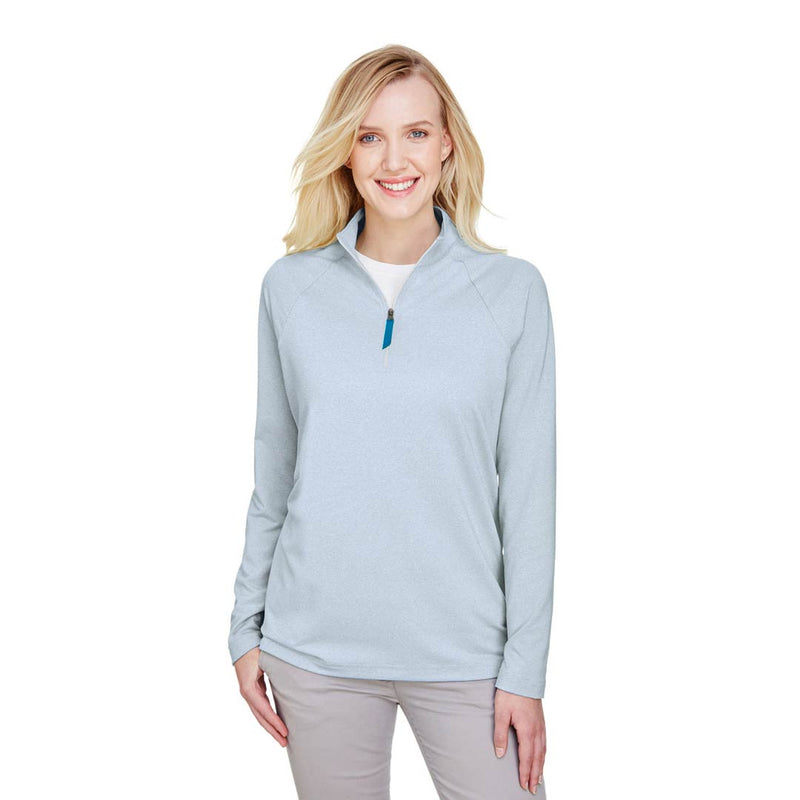 Devon & Jones - Women's CrownLux Performance Micro-Stripe 1/4 Zip Pullover (DG480W OBLU)