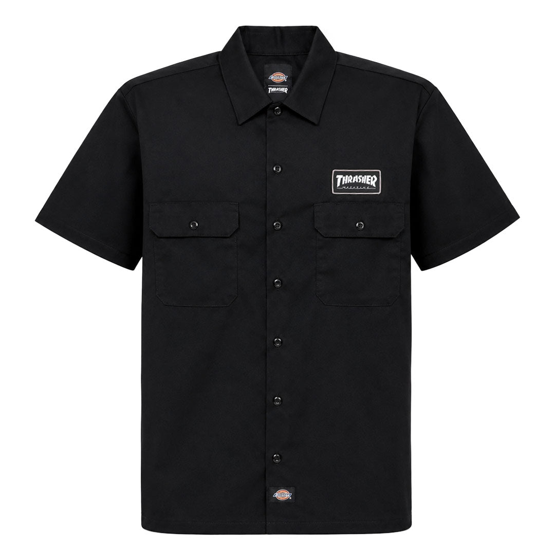 Dickies THRASHER ベースボールシャツ ワークシャツ L コラボ Dickies - Men's Dickies x Thrasher Woven Twill Short Sleeve Work