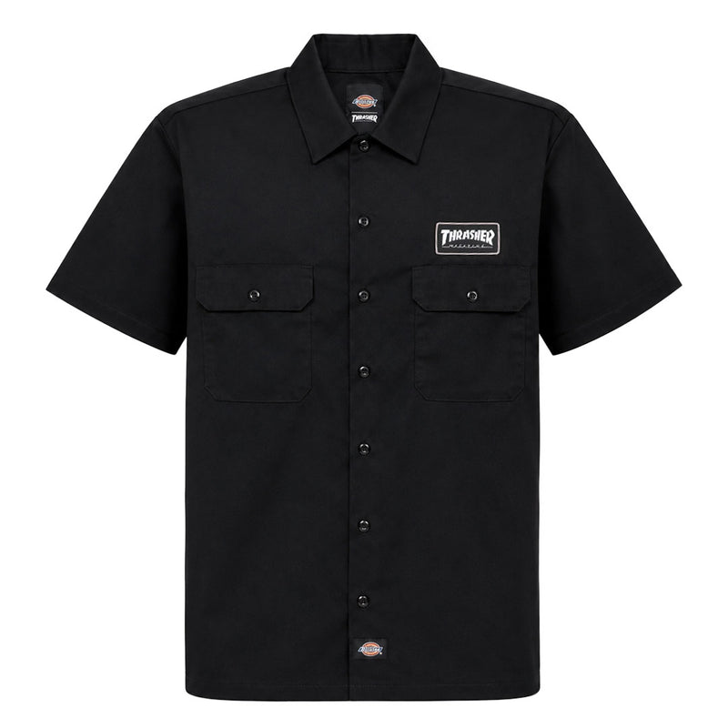 Dickies - Men's Dickies x Thrasher Woven Twill  Short Sleeve Work Shirt (A88HTBLK)