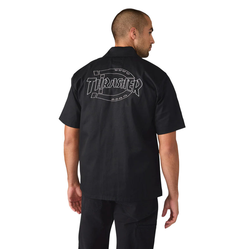 Dickies - Men's Dickies x Thrasher Woven Twill  Short Sleeve Work Shirt (A88HTBLK)