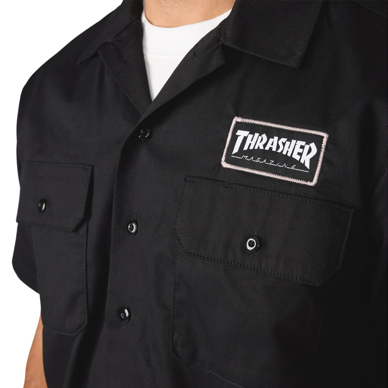 Dickies - Men's Dickies x Thrasher Woven Twill  Short Sleeve Work Shirt (A88HTBLK)