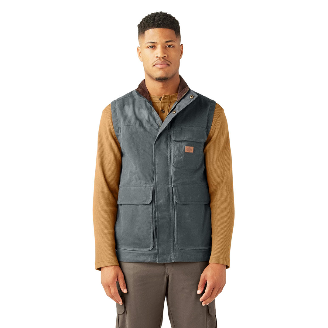 Dickies - Men's Fully Waxed Blanket Lined Woven Duck Canvas Vest