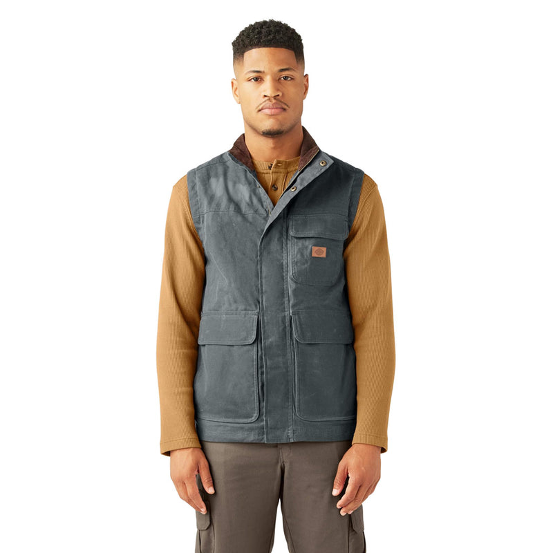 Dickies - Men's Fully Waxed Blanket Lined Woven Duck Canvas Vest (A85XD0CH)
