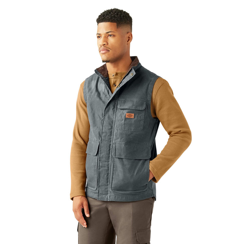 Dickies - Men's Fully Waxed Blanket Lined Woven Duck Canvas Vest (A85XD0CH)
