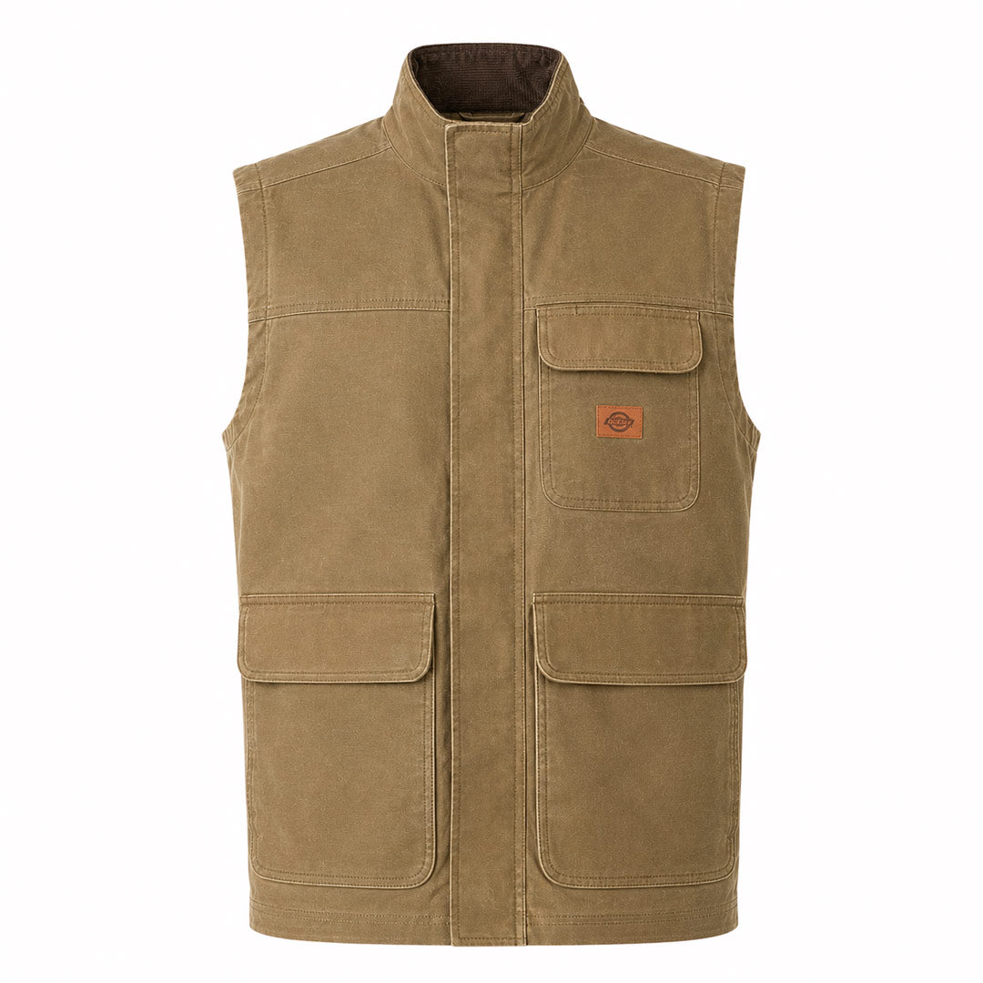 Dickies - Men's Fully Waxed Blanket Lined Woven Duck Canvas Vest