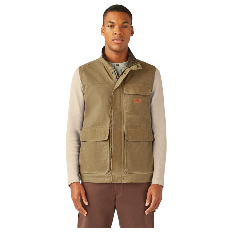Dickies - Men's Fully Waxed Blanket Lined Woven Duck Canvas Vest (A85XDG44)