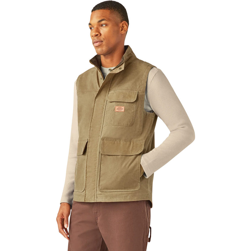 Dickies - Men's Fully Waxed Blanket Lined Woven Duck Canvas Vest (A85XDG44)