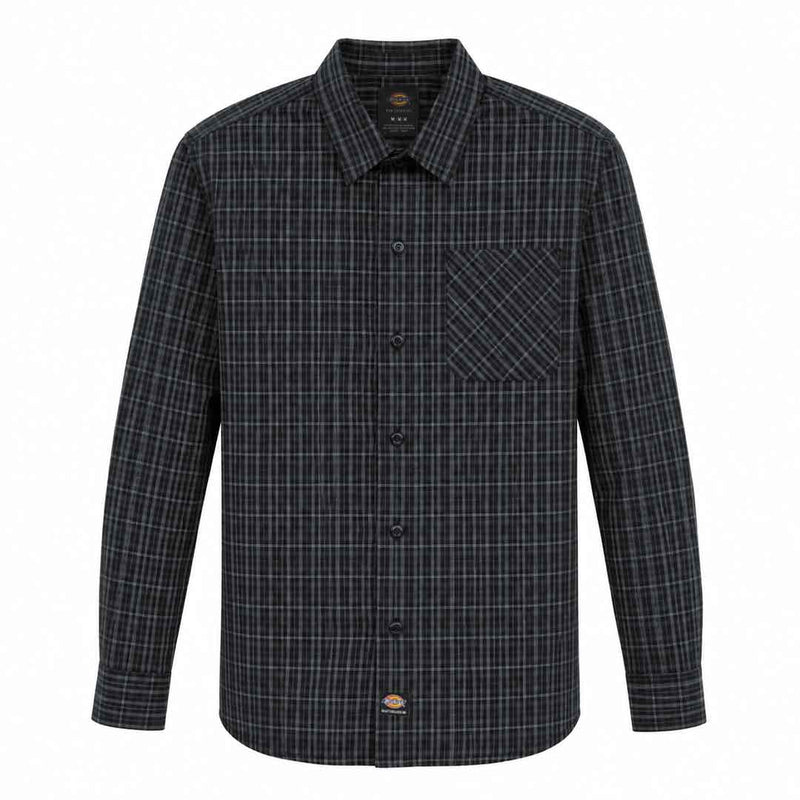 Dickies - Men's Woven Plaid Poplin Long Sleeve Shirt (A85SFBLK)