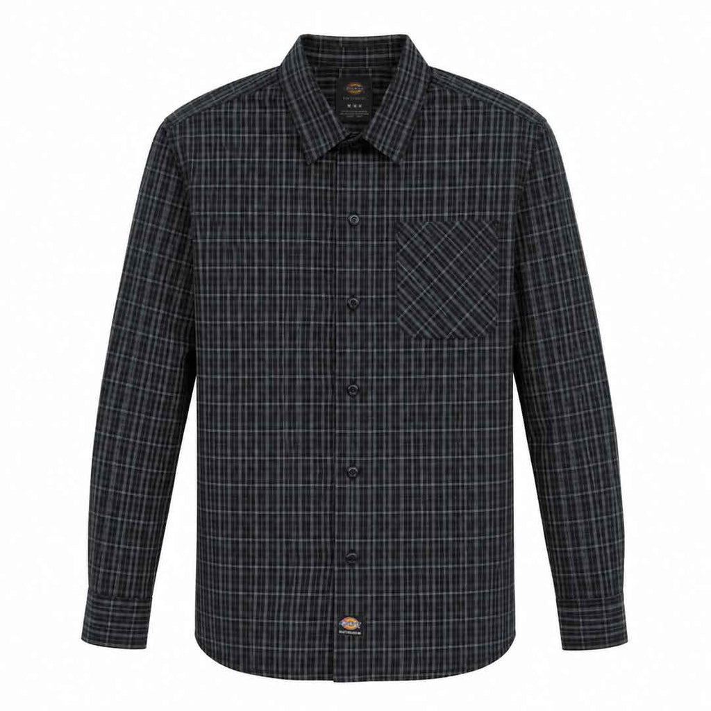 Dickies - Men's Woven Plaid Poplin Long Sleeve Shirt (A85SFBLK