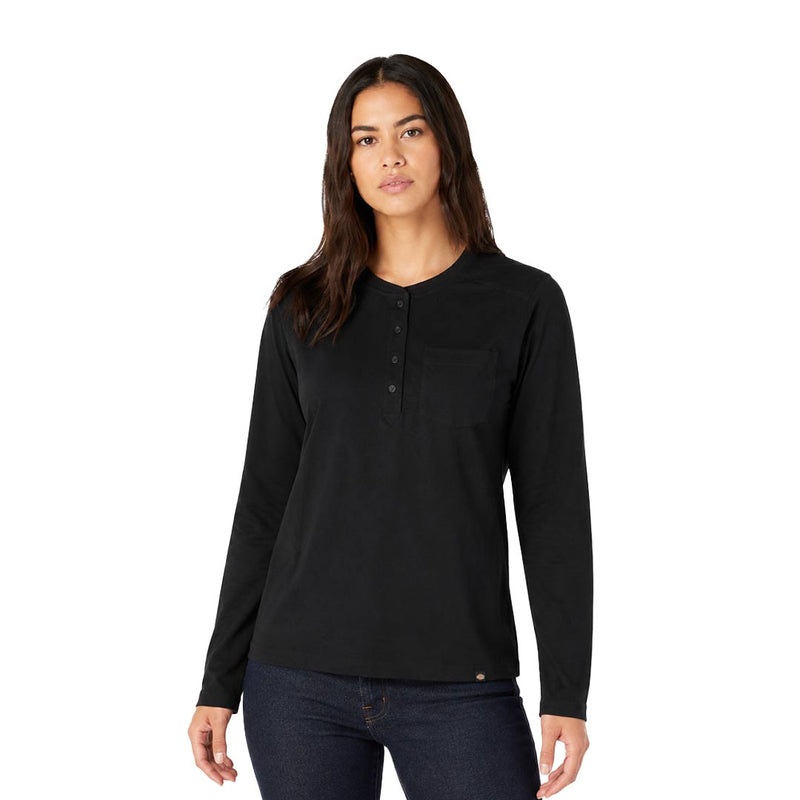 Dickies - Women's Heavyweight Long Sleeve Knit Henley T-Shirt (FL460KBK)