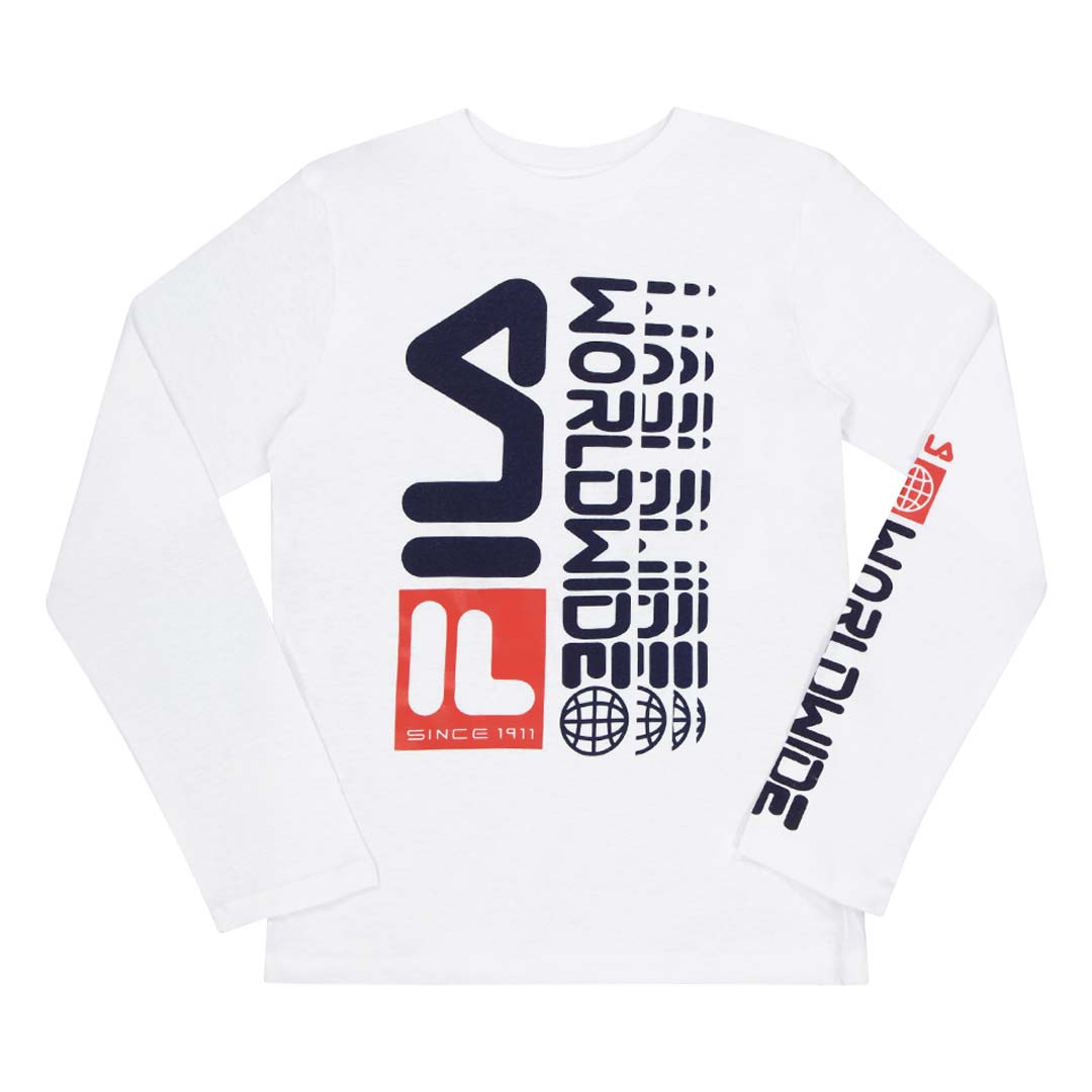 FILA Kids' (Junior) Graphic Long Sleeve T-Shirt (82FB40 WHT