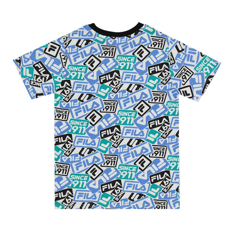 FILA - T-shirt avec logo AOP pour enfants (junior) (82FA71 BLU) 