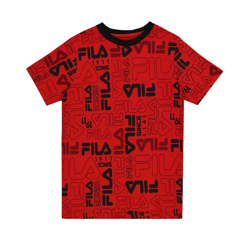 FILA - T-shirt avec logo AOP pour enfants (junior) (82FB56 ROUGE) 