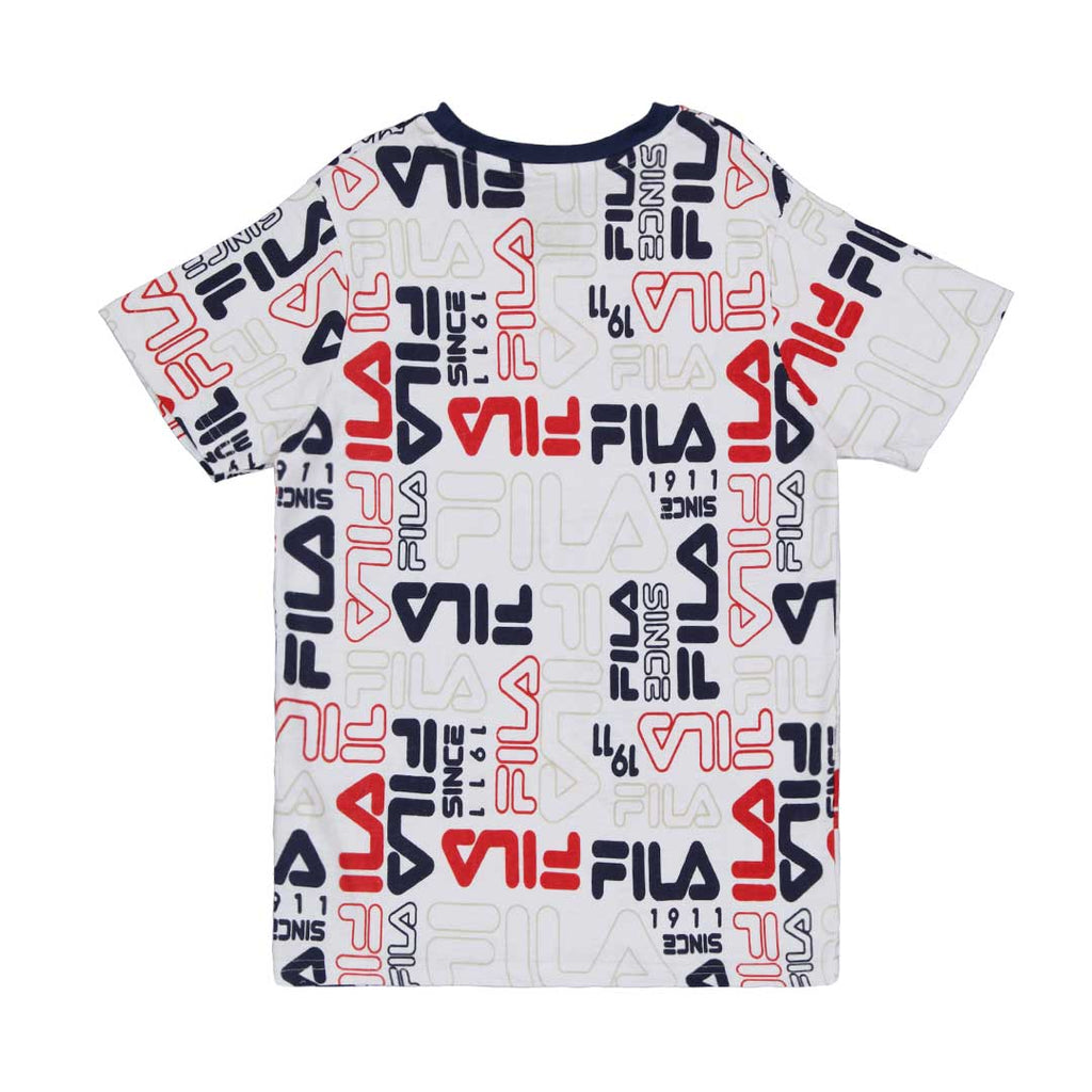 FILA - Kids' (Junior) Logo AOP T-Shirt (82FB56 WHT)