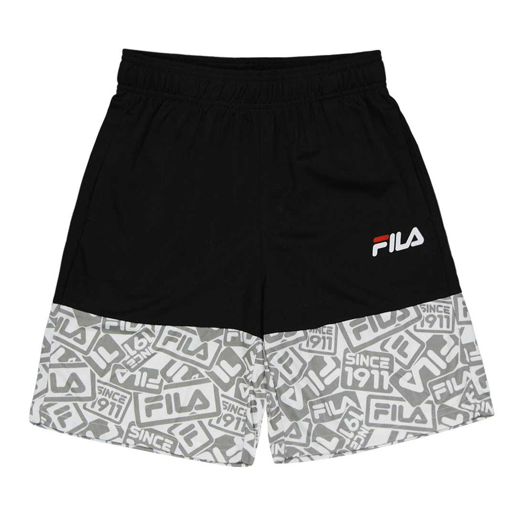 FILA Kids Junior Mesh AOP Shorts 81FA88 WHT Wht Blk L 14 16