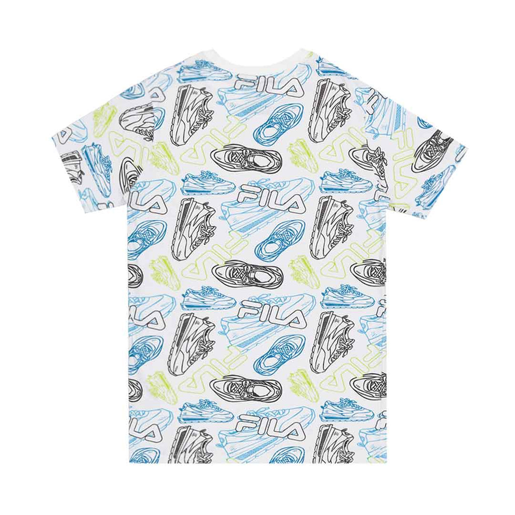 FILA - T-shirt AOP avec logo imprimé pour enfants (junior) (82FB95 WHT) 