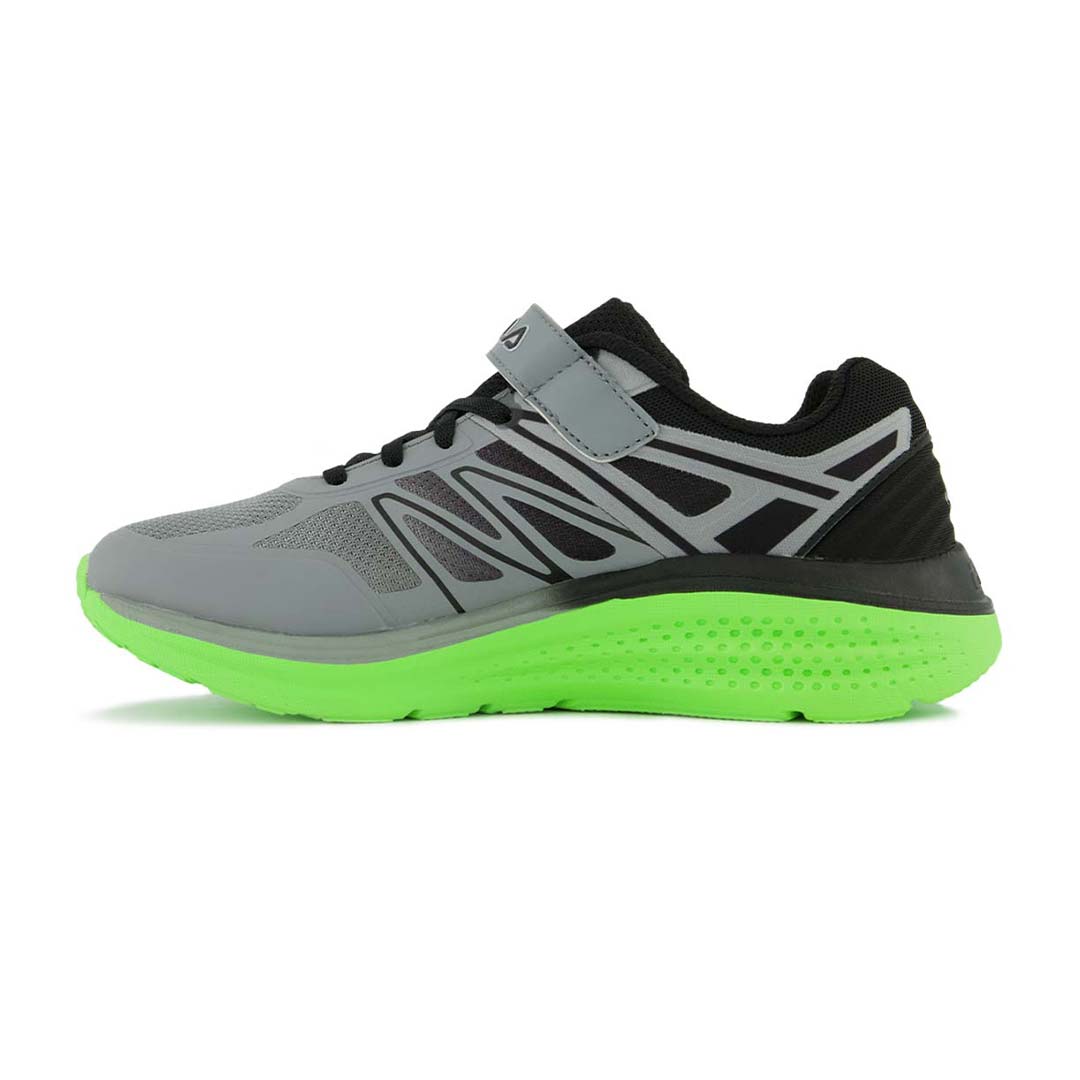 FILA Kids Junior Superstride 3 Strap Shoes 3RM01710 052 Gry Blk Grn 5.5