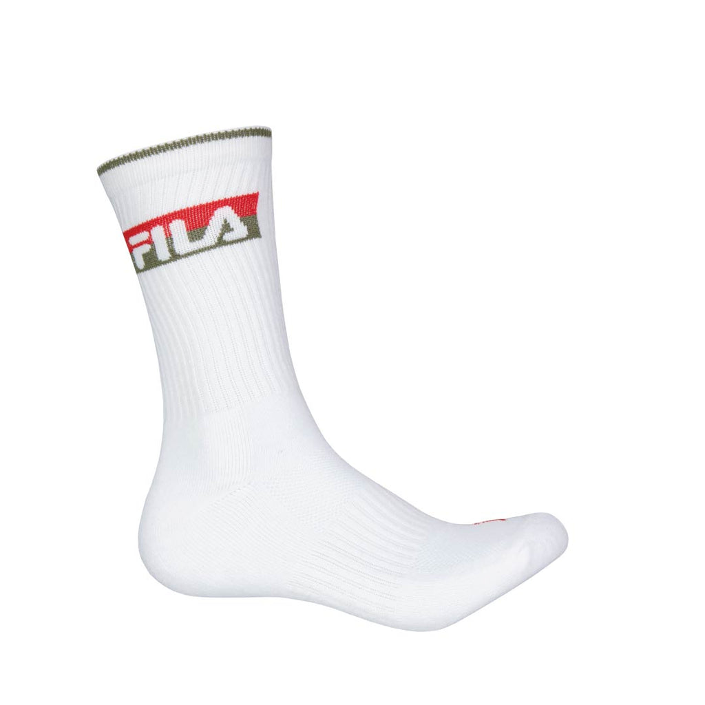 FILA - Men's 3 Pack Athletic Crew Socks (FW0103 BLKWHTGRY)