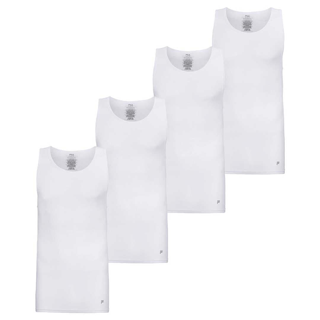 Fila Men s Athletic Tank Top 4 Pack White Small