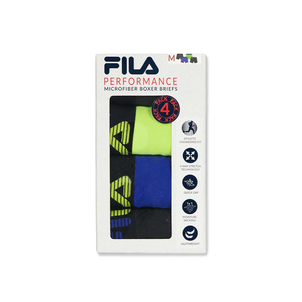FILA - Lot de 4 boxers pour hommes (FM412BXPB13 335) 