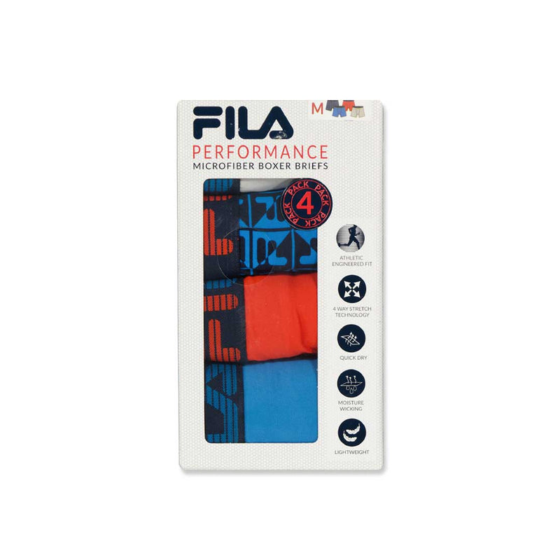 FILA - Lot de 4 boxers pour hommes (FM412BXPB13 400) 