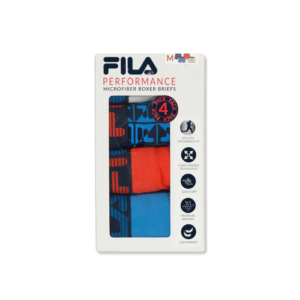 FILA - Lot de 4 boxers pour hommes (FM412BXPB13 400) 