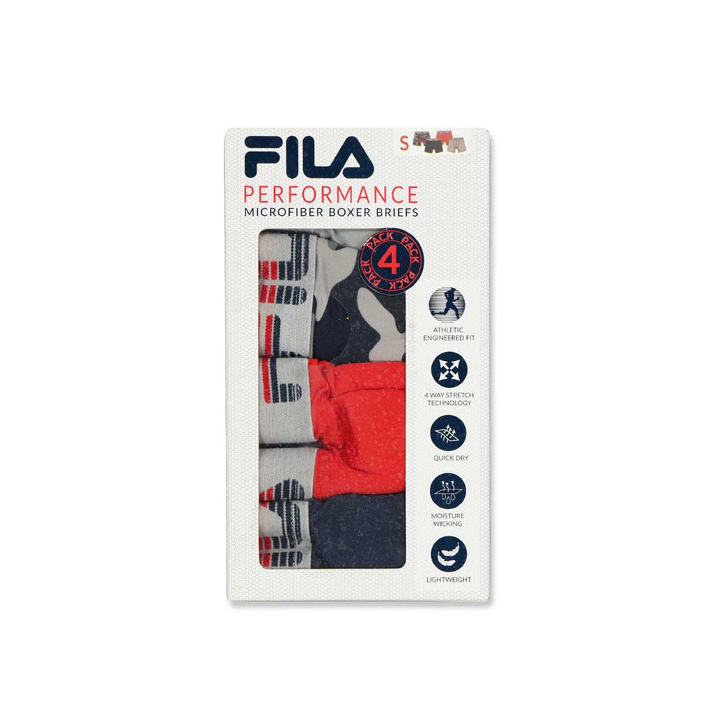 FILA - Lot de 4 boxers pour hommes (FM412BXPB13 410) 