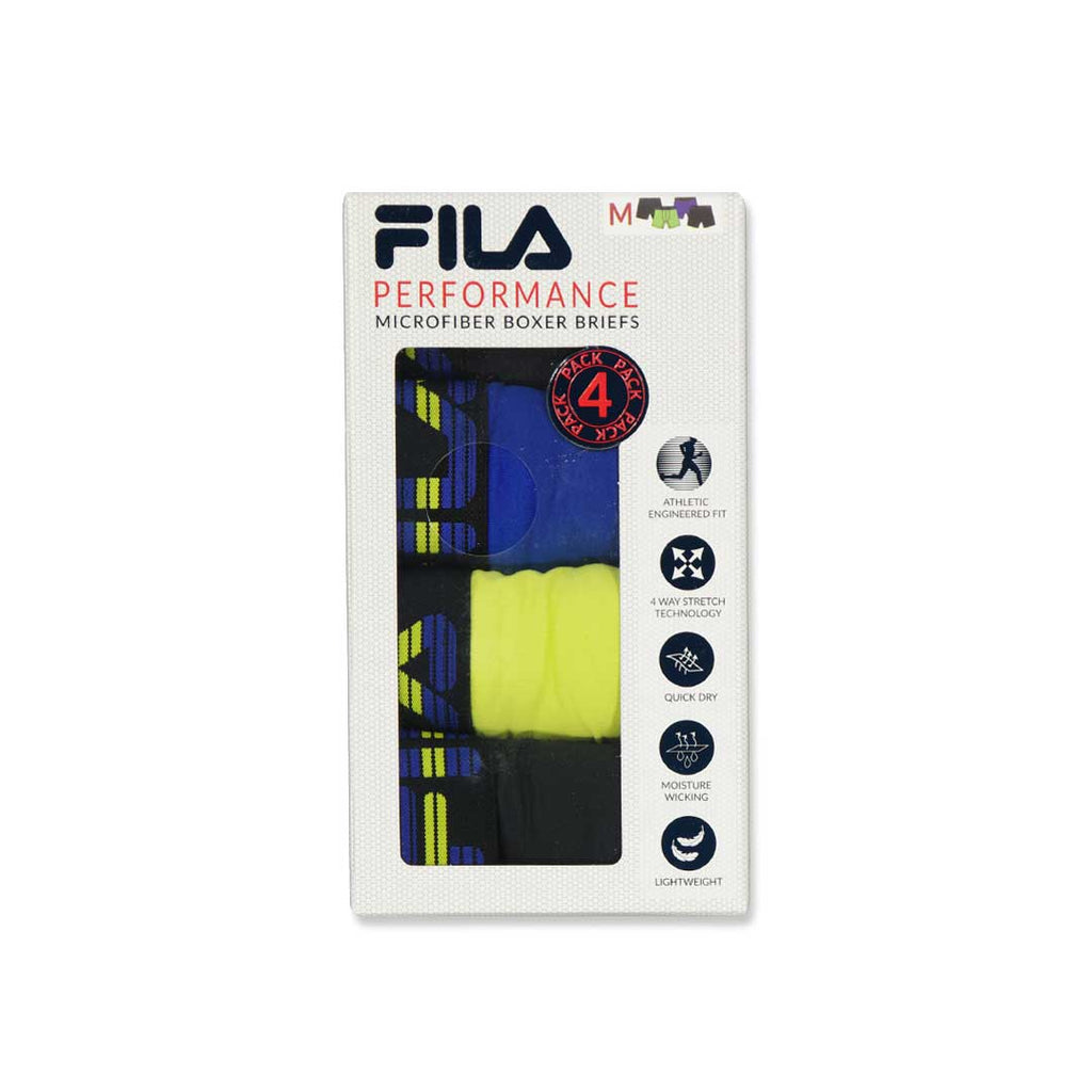 FILA - Lot de 4 boxers pour hommes (FM412BXPB9 400)
