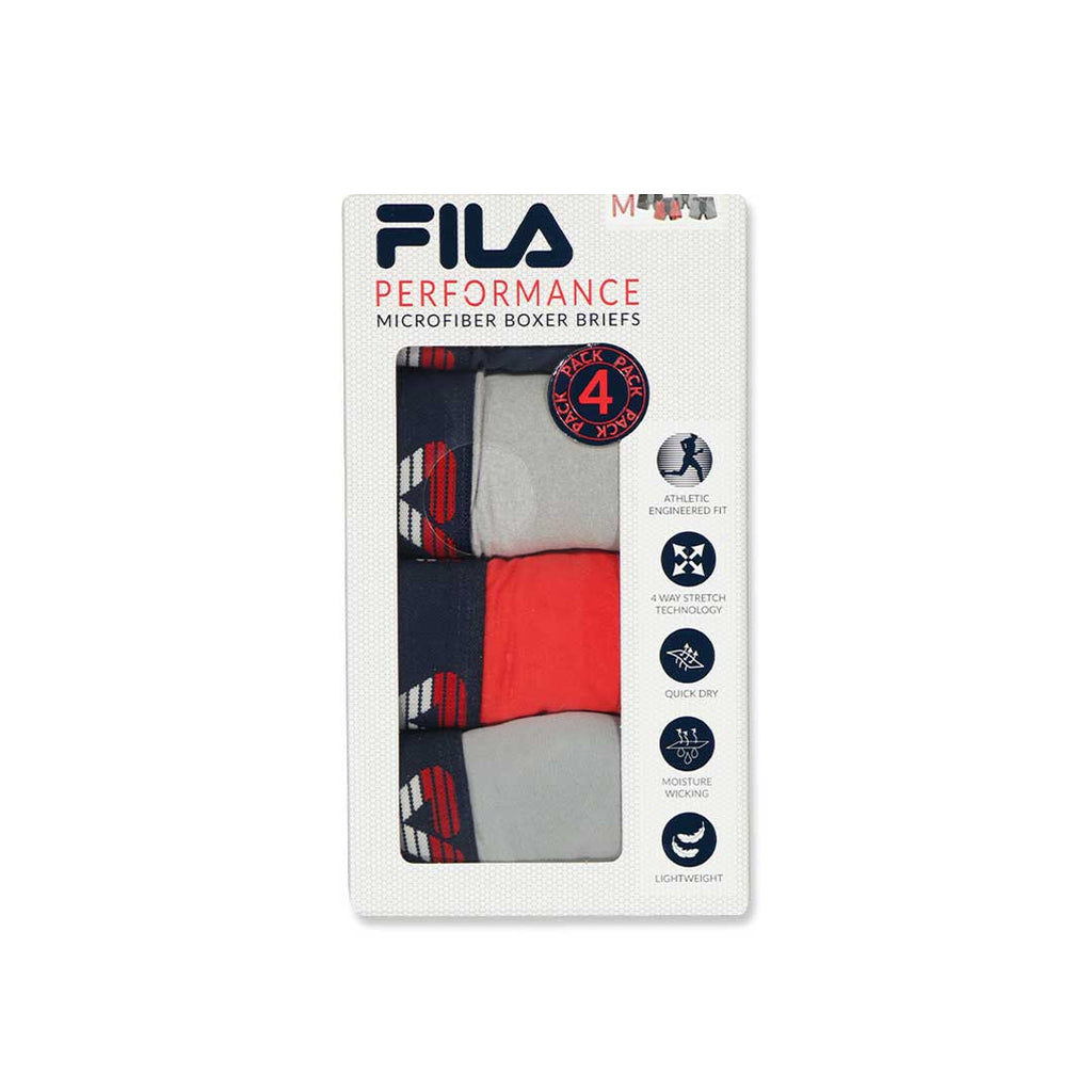 FILA - Lot de 4 boxers pour hommes (FM412BXPB9 410)
