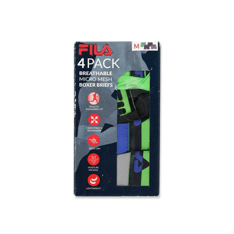 FILA - Lot de 4 boxers pour hommes (FM412BXPM8 334)