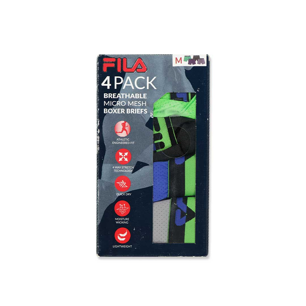 FILA - Lot de 4 boxers pour hommes (FM412BXPM8 334)