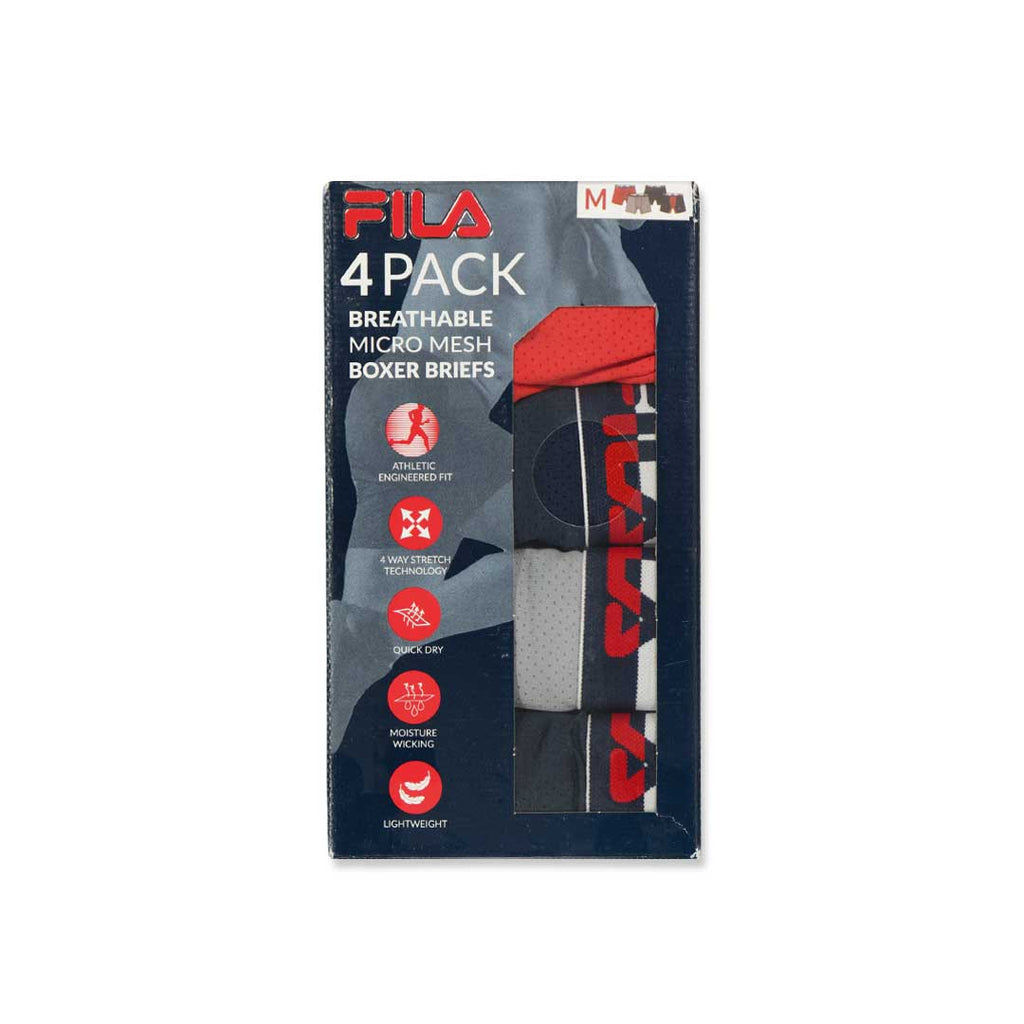 FILA - Lot de 4 boxers pour hommes (FM412BXPM8 600)
