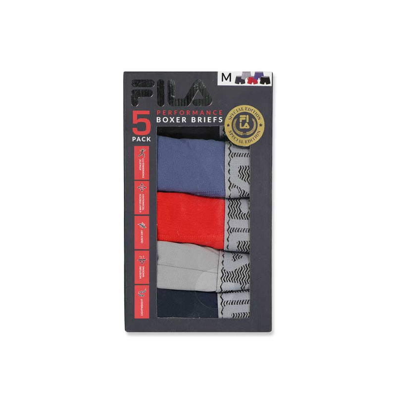 FILA - Men's Special Edition 5 Pack Boxer Brief (FM412BX5PS1 001)