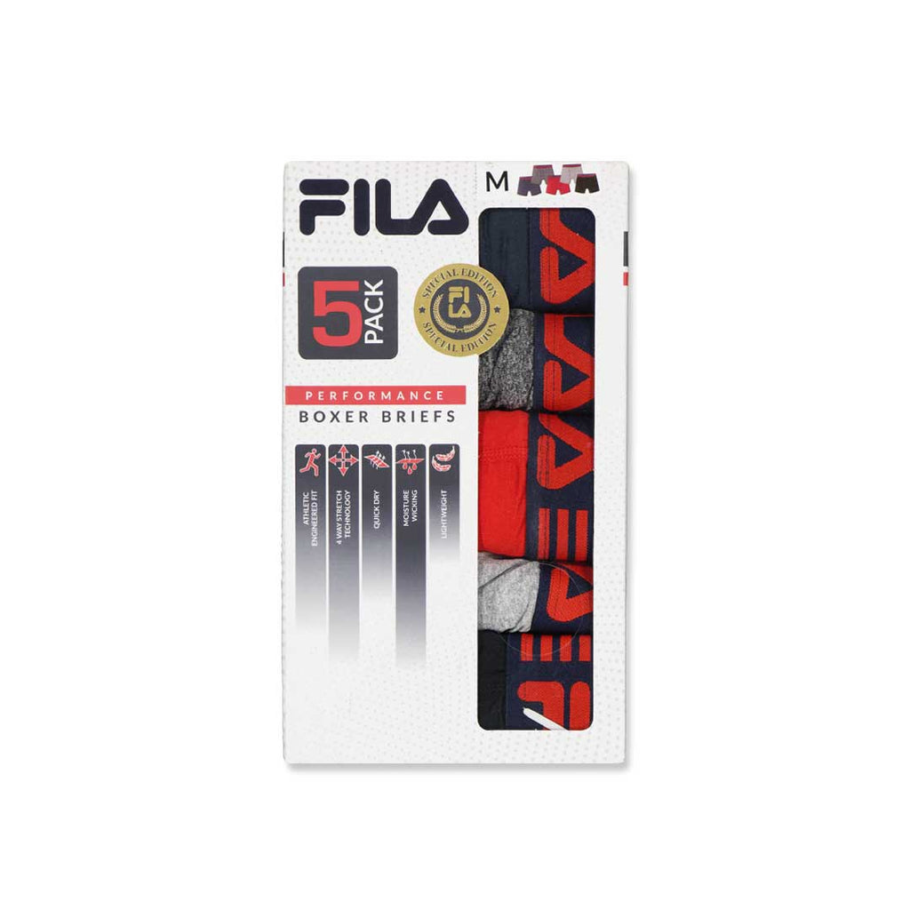 FILA - Lot de 5 boxers pour homme Édition spéciale (FM412BX5PS2 600)