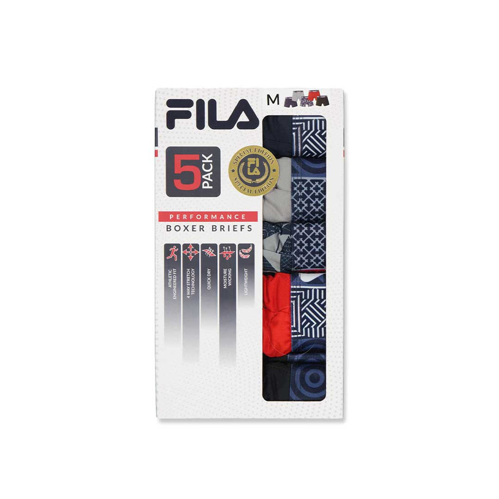 FILA - Men's Special Edition 5 Pack Boxer Brief (FM412BX5PS2 999)