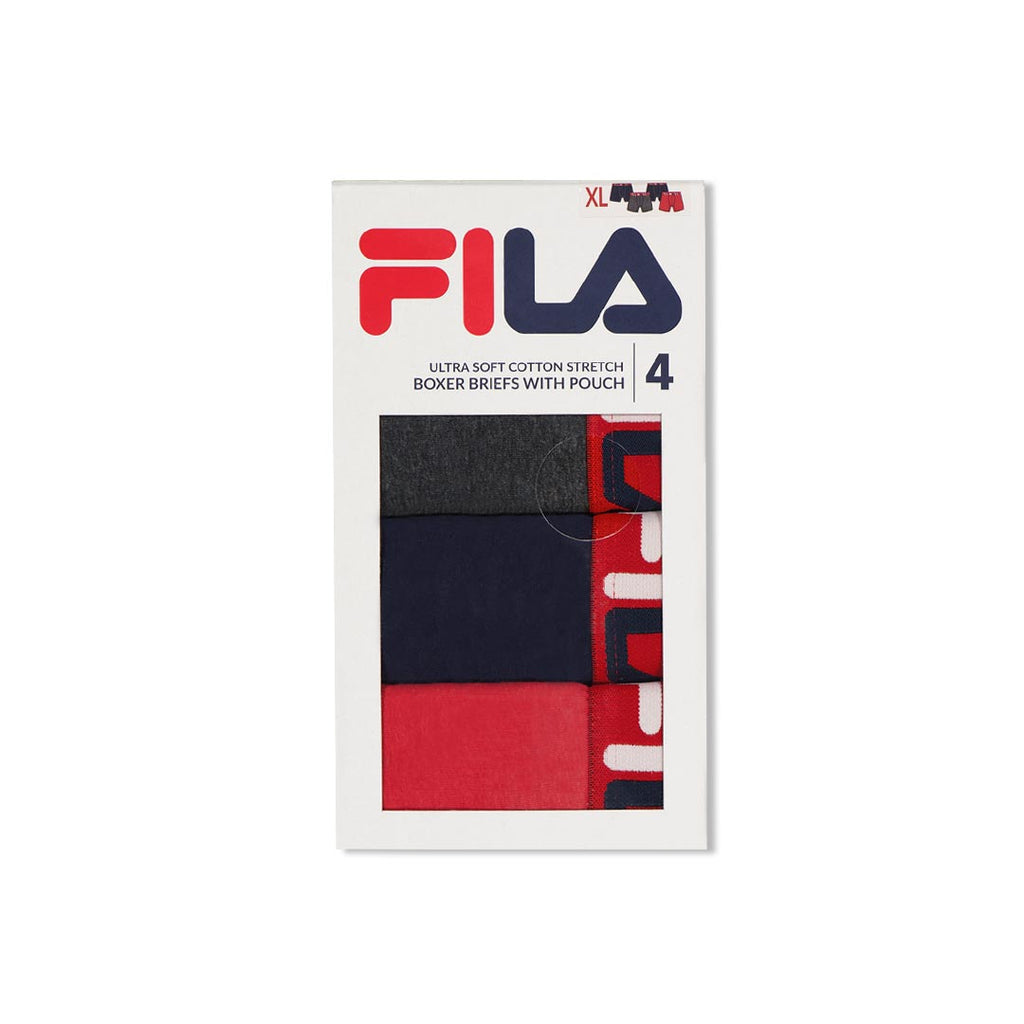 FILA - Men's Ultra Soft Cotton 4 Pack Boxer Brief (FM412BXCS16 600)